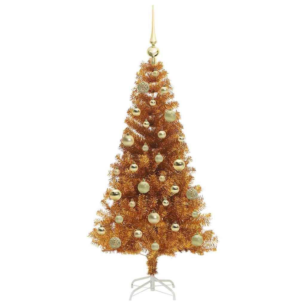 Albero di Natale con 150 LED con supporto Oro 120 cm PET