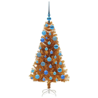 Albero di Natale con 150 LED con supporto Oro 120 cm PET