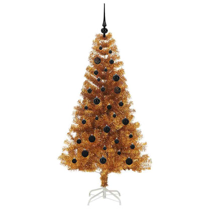 Albero di Natale con 150 LED con supporto Oro 150 cm PET