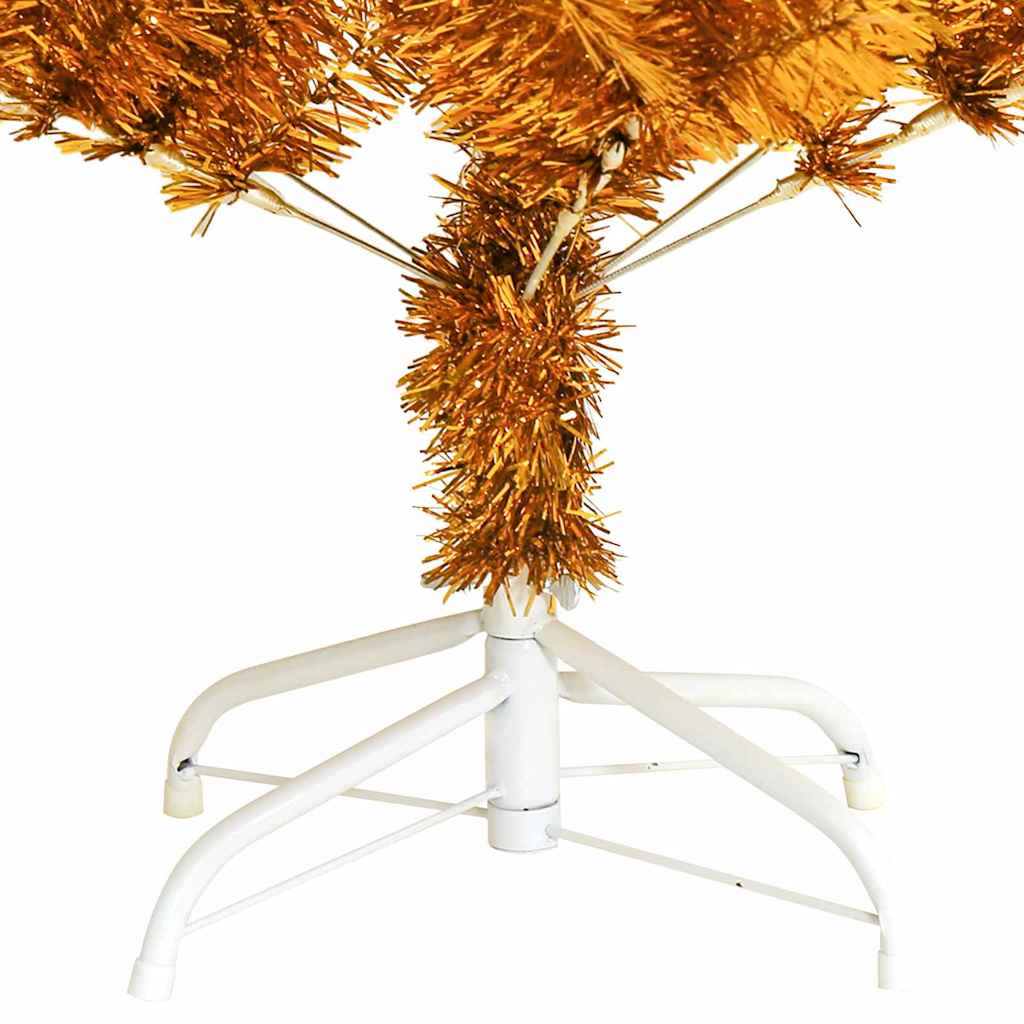 Albero di Natale con 150 LED con supporto Oro 150 cm PET