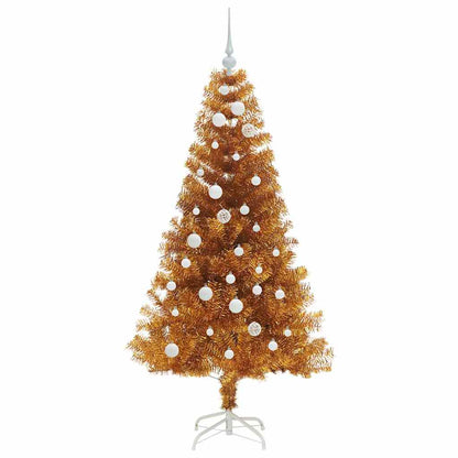 Albero di Natale con 150 LED con supporto Oro 150 cm PET