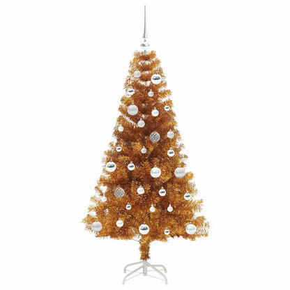 Albero di Natale con 150 LED con supporto Oro 150 cm PET