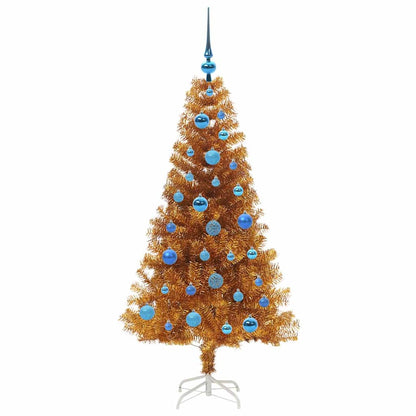 Albero di Natale con 150 LED con supporto Oro 150 cm PET