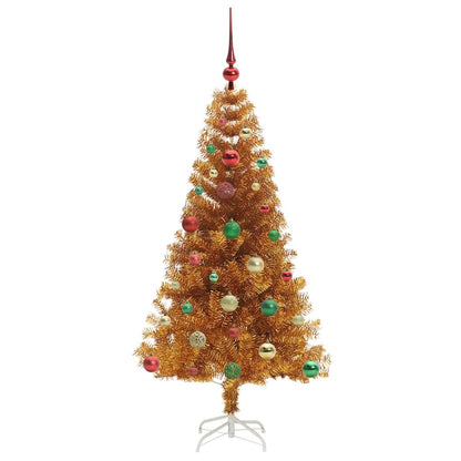 Albero di Natale con 150 LED con supporto Oro 150 cm PET