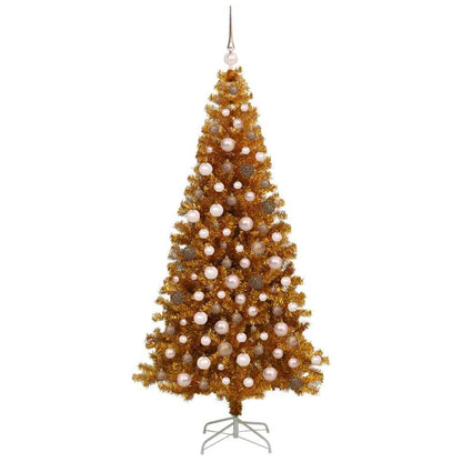 Albero di Natale con 300 LED con supporto Oro 180 cm PET