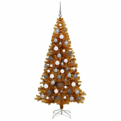 Albero di Natale con 300 LED con supporto Oro 180 cm PET