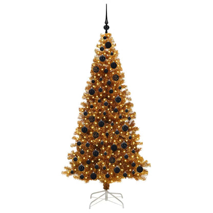 Albero di Natale con 300 LED con supporto Oro 180 cm PET