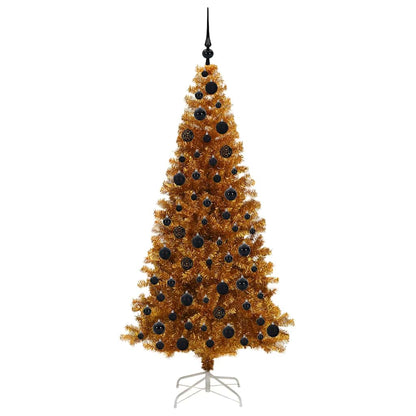 Albero di Natale con 300 LED con supporto Oro 180 cm PET