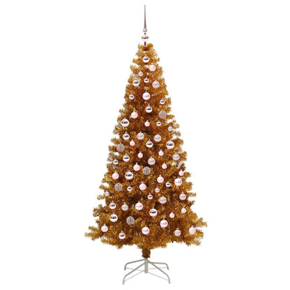 Albero di Natale con 300 LED con supporto Oro 180 cm PET