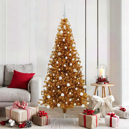 Albero di Natale con 300 LED con supporto Oro 180 cm PET