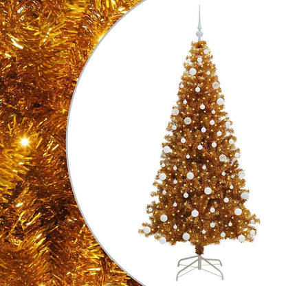 Albero di Natale con 300 LED con supporto Oro 180 cm PET