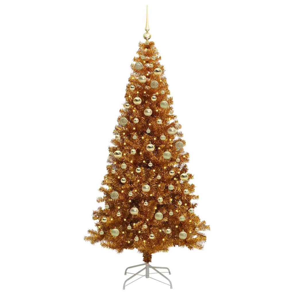 Albero di Natale con 300 LED con supporto Oro 180 cm PET