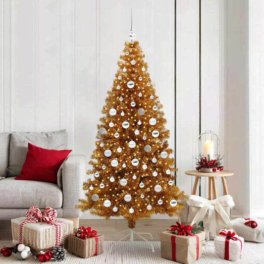 Albero di Natale con 300 LED con supporto Oro 180 cm PET