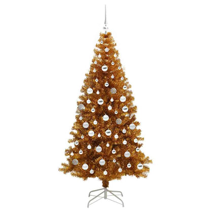 Albero di Natale con 300 LED con supporto Oro 180 cm PET