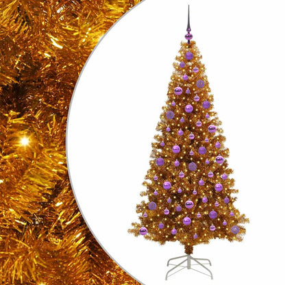 Albero di Natale con 300 LED con supporto Oro 180 cm PET