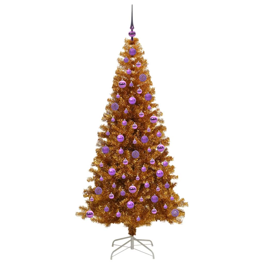 Albero di Natale con 300 LED con supporto Oro 180 cm PET