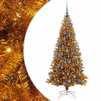 Albero di Natale con 300 LED con supporto Oro 180 cm PET
