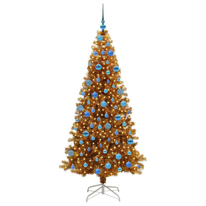 Albero di Natale con 300 LED con supporto Oro 180 cm PET