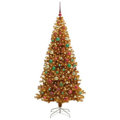 Albero di Natale con 300 LED con supporto Oro 180 cm PET