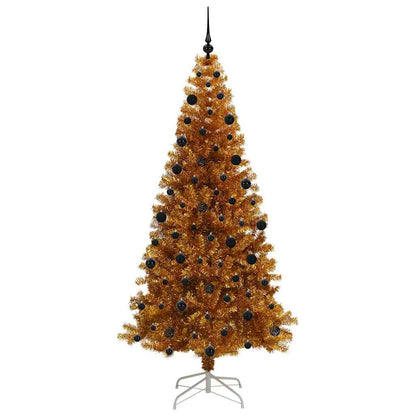 Albero di Natale con 300 LED con supporto Oro 210 cm PET