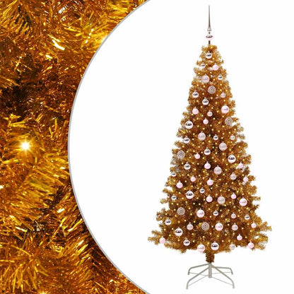 Albero di Natale con 300 LED con supporto Oro 210 cm PET