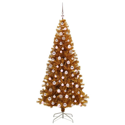 Albero di Natale con 300 LED con supporto Oro 210 cm PET