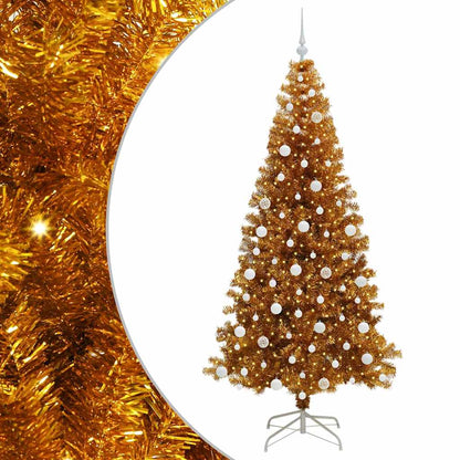 Albero di Natale con 300 LED con supporto Oro 210 cm PET