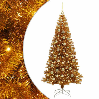 Albero di Natale con 300 LED con supporto Oro 210 cm PET