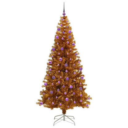 Albero di Natale con 300 LED con supporto Oro 210 cm PET