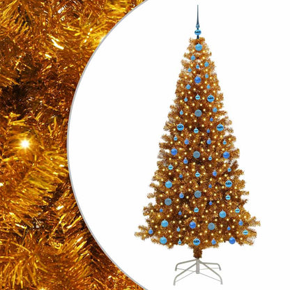 Albero di Natale con 300 LED con supporto Oro 210 cm PET