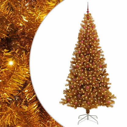 Albero di Natale con 300 LED con supporto Oro 240 cm PET