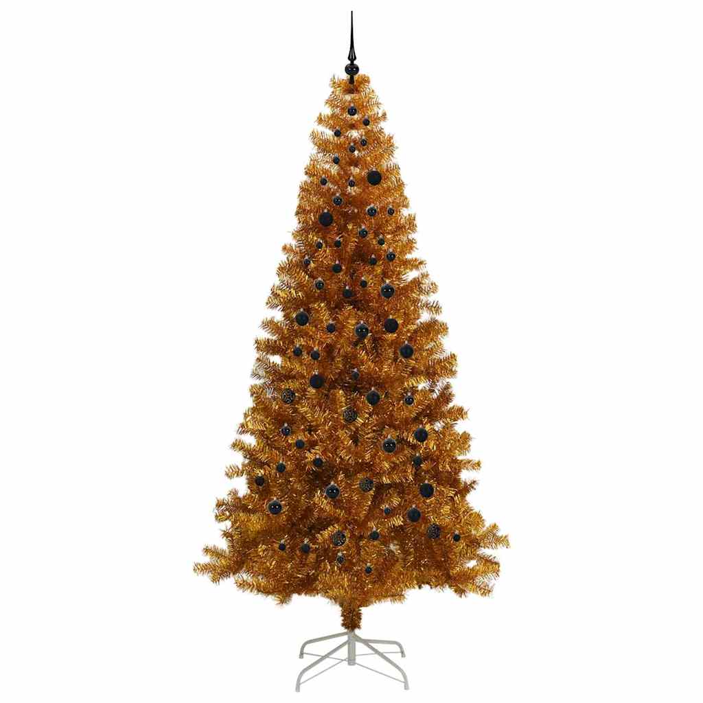 Albero di Natale con 300 LED con supporto Oro 240 cm PET