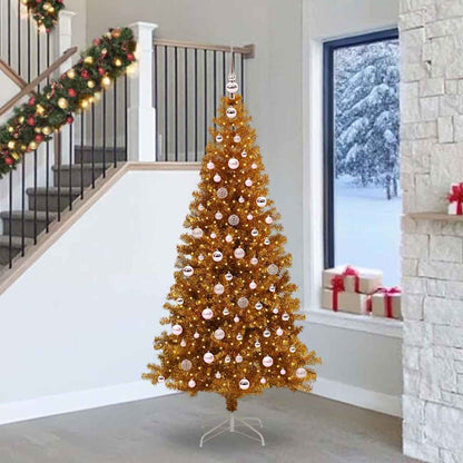 Albero di Natale con 300 LED con supporto Oro 240 cm PET
