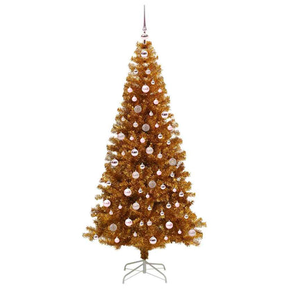 Albero di Natale con 300 LED con supporto Oro 240 cm PET