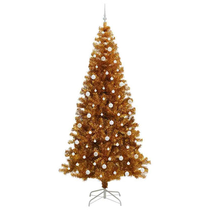 Albero di Natale con 300 LED con supporto Oro 240 cm PET