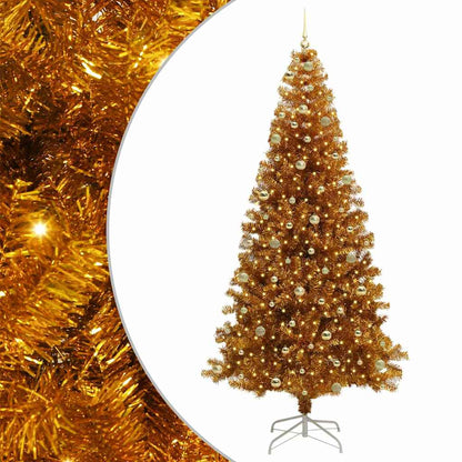 Albero di Natale con 300 LED con supporto Oro 240 cm PET