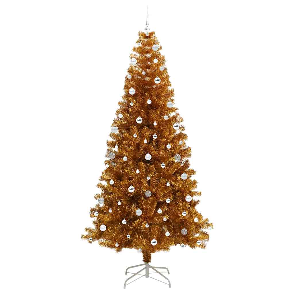 Albero di Natale con 300 LED con supporto Oro 240 cm PET
