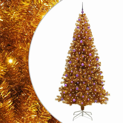 Albero di Natale con 300 LED con supporto Oro 240 cm PET