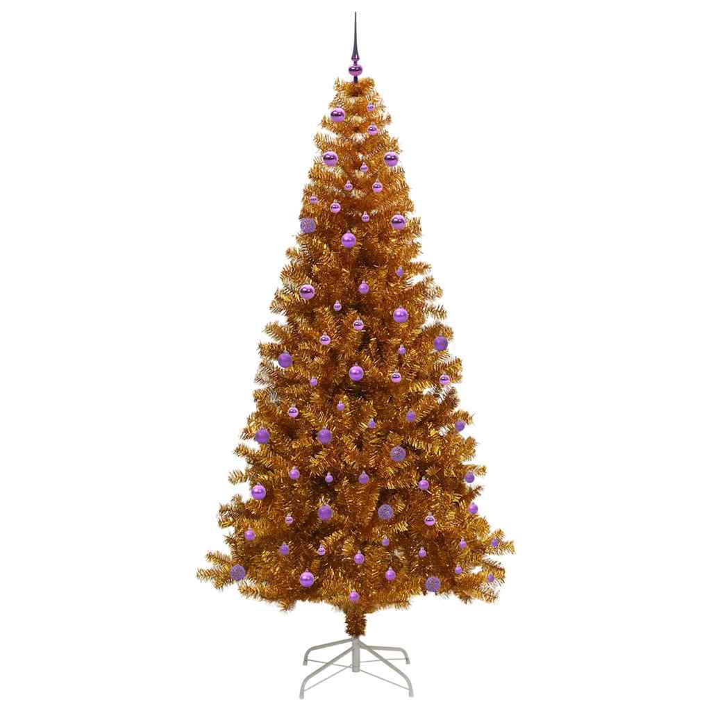 Albero di Natale con 300 LED con supporto Oro 240 cm PET
