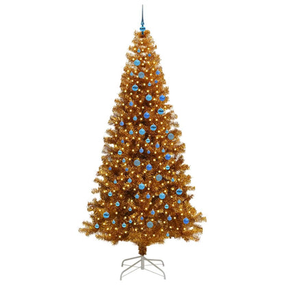Albero di Natale con 300 LED con supporto Oro 240 cm PET