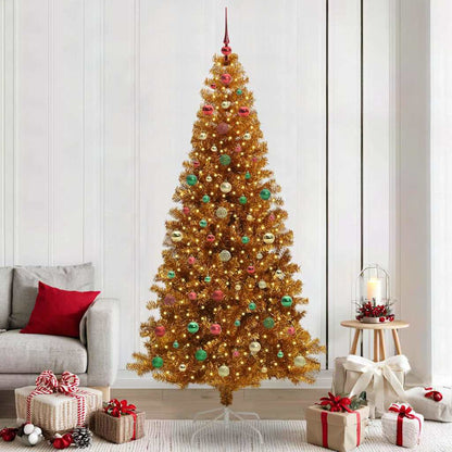 Albero di Natale con 300 LED con supporto Oro 240 cm PET