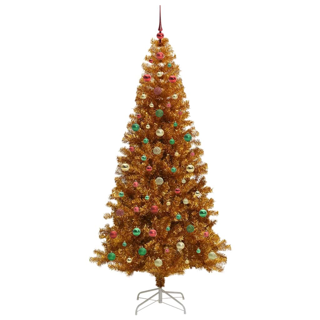 Albero di Natale con 300 LED con supporto Oro 240 cm PET