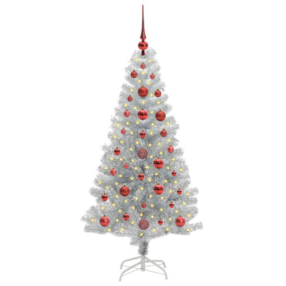 Albero di Natale con 150 LED con supporto Argento 120 cm PET