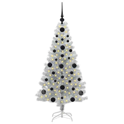 Albero di Natale con 150 LED con supporto Argento 120 cm PET
