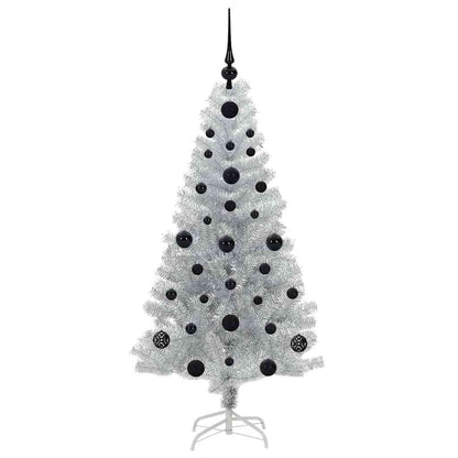 Albero di Natale con 150 LED con supporto Argento 120 cm PET