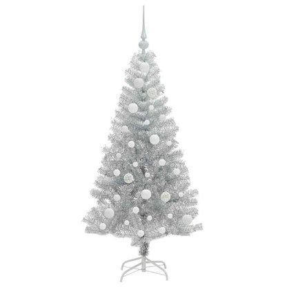 Albero di Natale con 150 LED con supporto Argento 120 cm PET