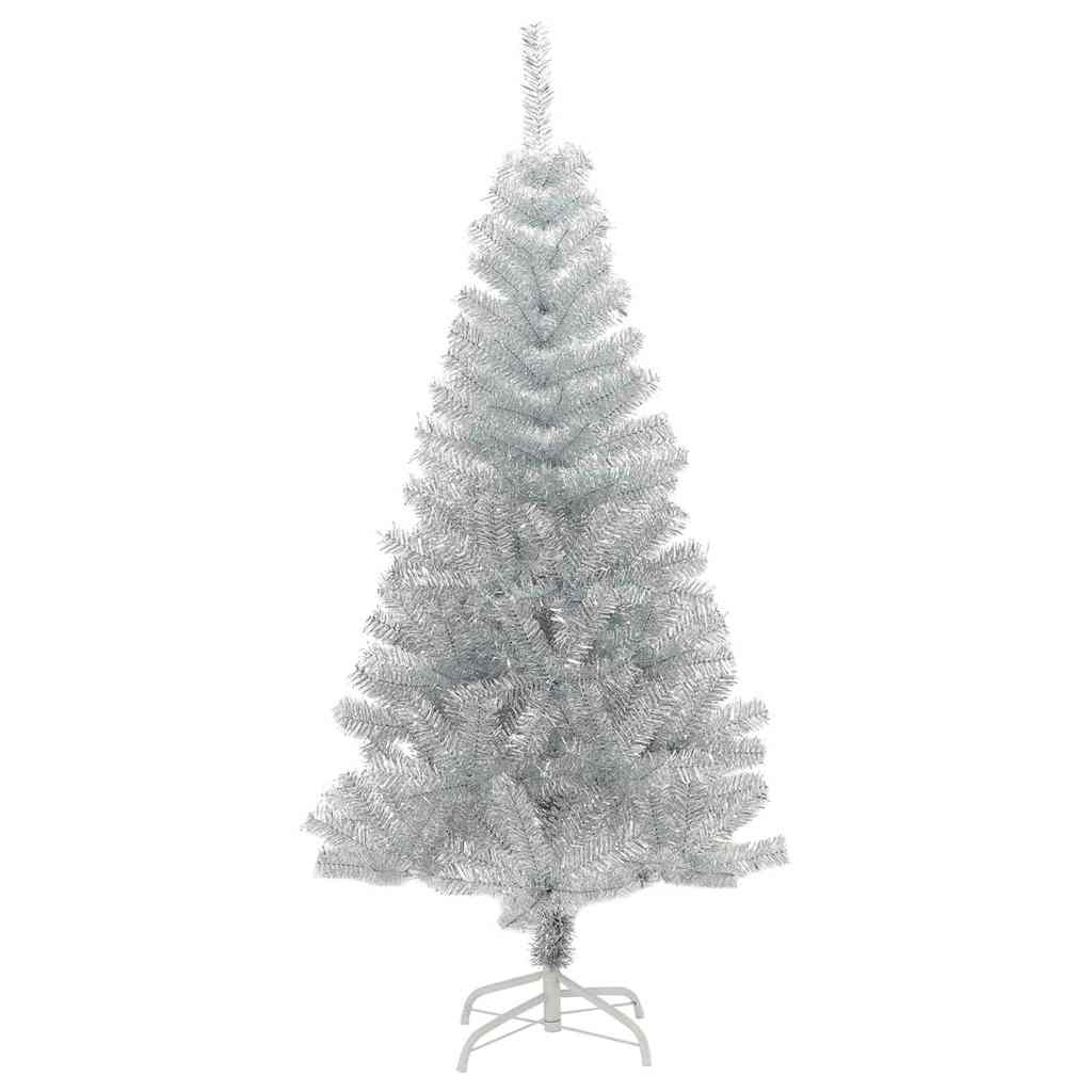 Albero di Natale con 150 LED con supporto Argento 120 cm PET
