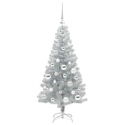 Albero di Natale con 150 LED con supporto Argento 120 cm PET