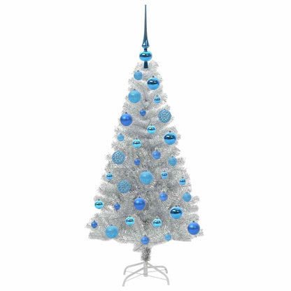 Albero di Natale con 150 LED con supporto Argento 120 cm PET