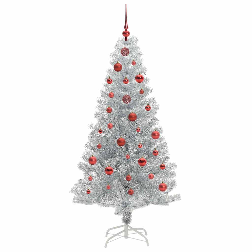 Albero di Natale con 150 LED con supporto Argento 150 cm PET